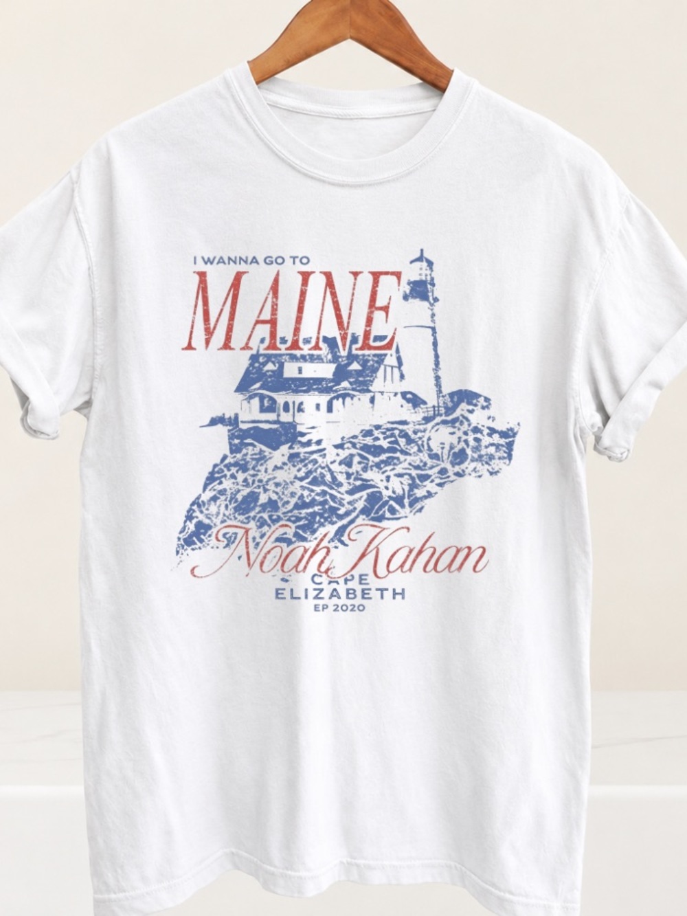 Noah Kahan 'I Wanna Go to Maine' Tour 2026 Graphic Tee - White